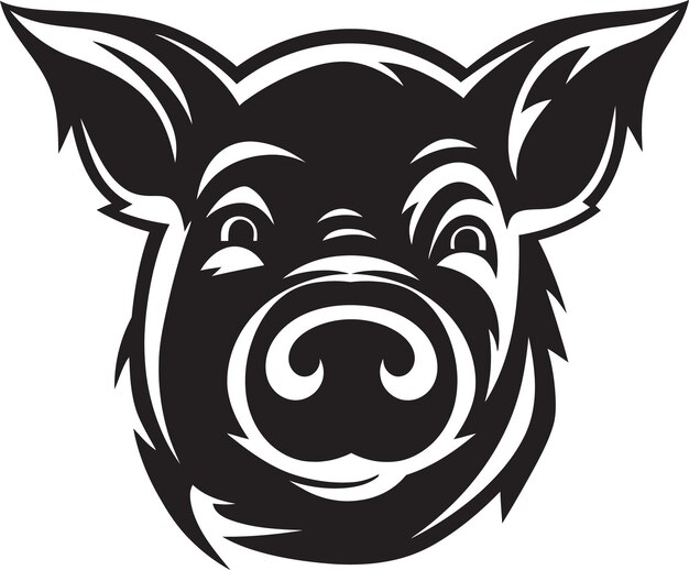 Shadowy Ham Stylish Pig ArtCharcoal Trotter Dark Pig Vector