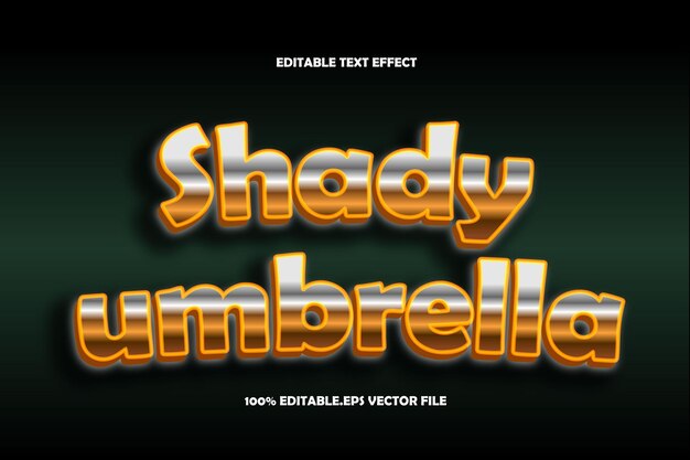 Shady Umbrella Editable Text Effect Emboss Gradient Style