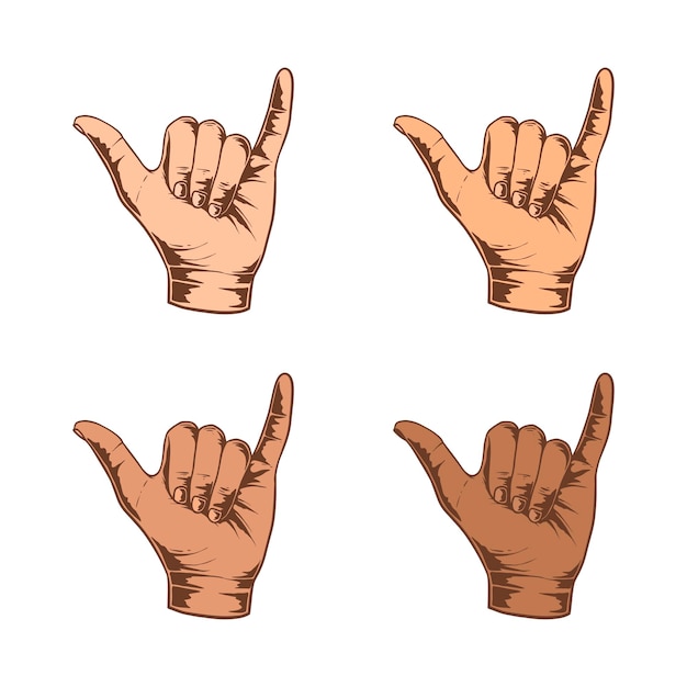 Vector shaka hand design illustration