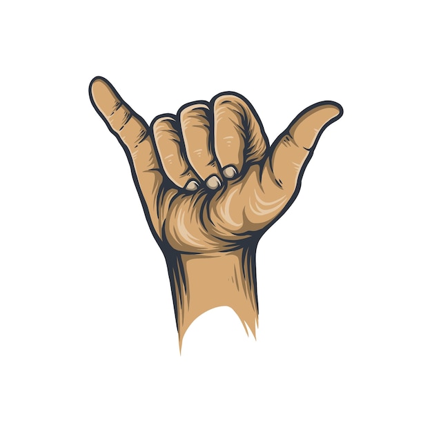 Vector shaka hand vector illustration