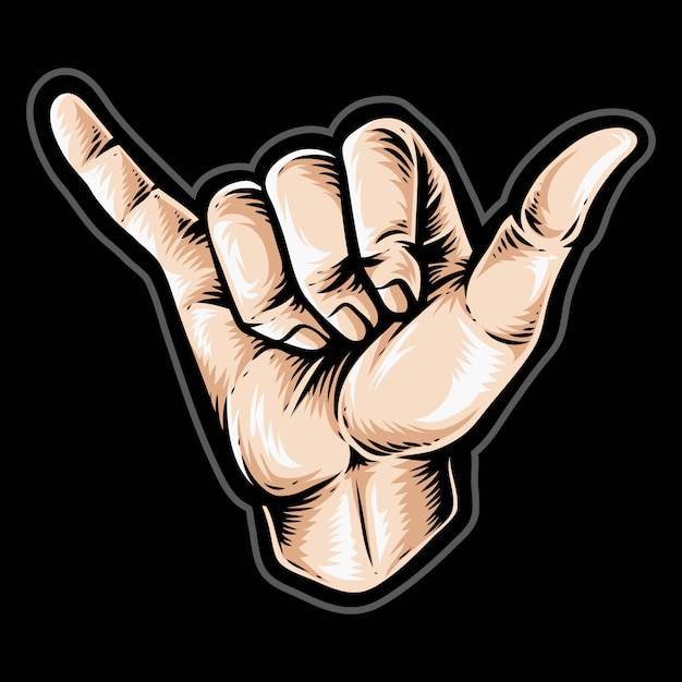 Shaka hand vector logo en pictogram