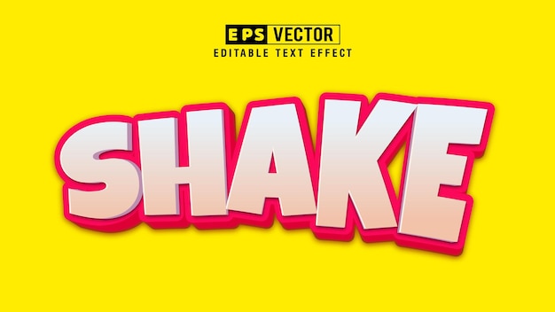 Shake 3d Editable Text Effect Vector With Background