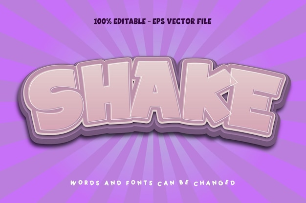 Shake editable text effect emboss cartoon style