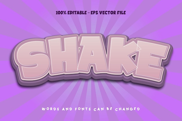 Shake Editable Text Effect Emboss Cartoon Style