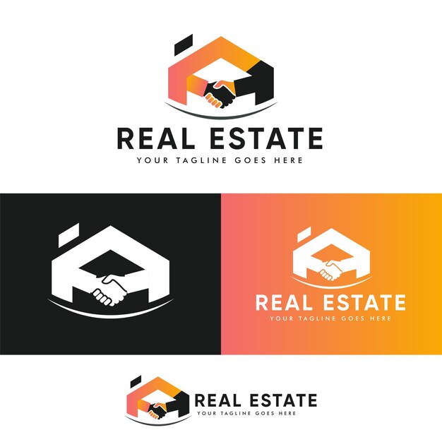 Shake Hand, Logo Design for Real Estate and Realtor Business, Real Estate Agent Logo - Grafix Circle