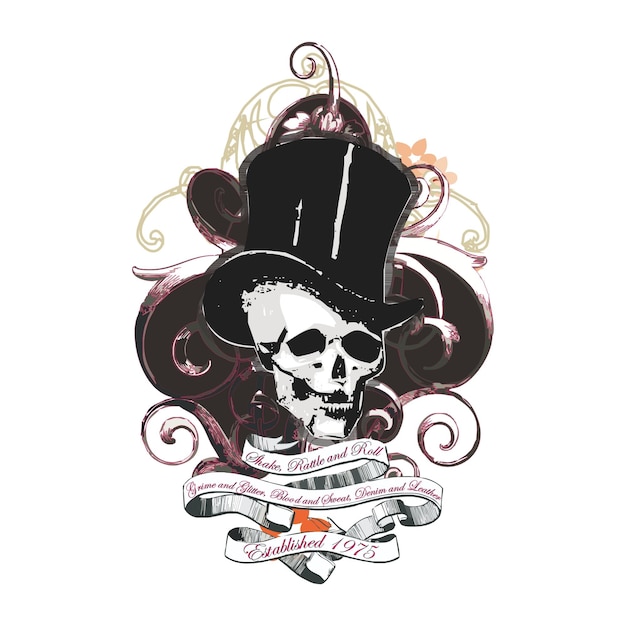 Shake rattle and roll skull vector design