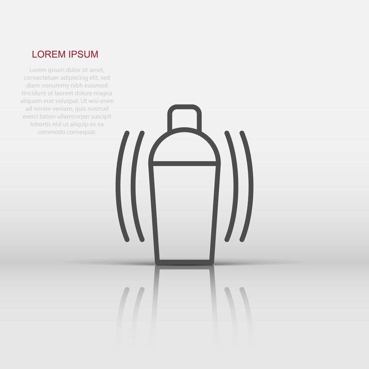 Vector shaker cocktail icon in flat style alcohol bottle vector illustration on white isolated background bar drink business concept