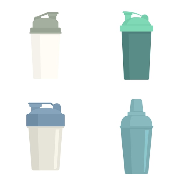 Vector shaker icons set. flat set of shaker vector icons isolated on white background