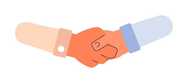 Shaking hands for business networking semi flat colorful vector hands