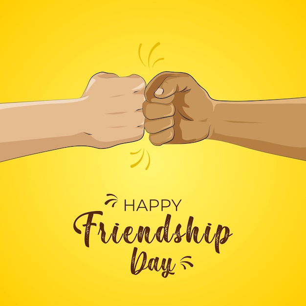 Shaking hands on international happy friendship day on colorful abstract watercolor background