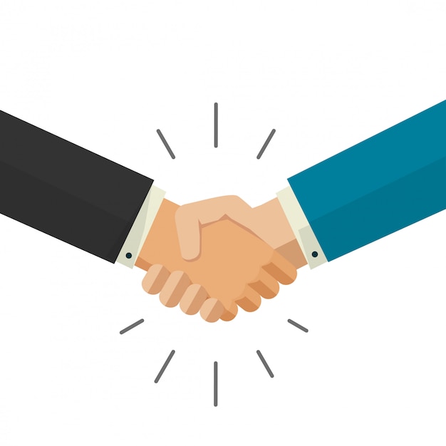 Vector shaking hands vector illustration isolated on white background