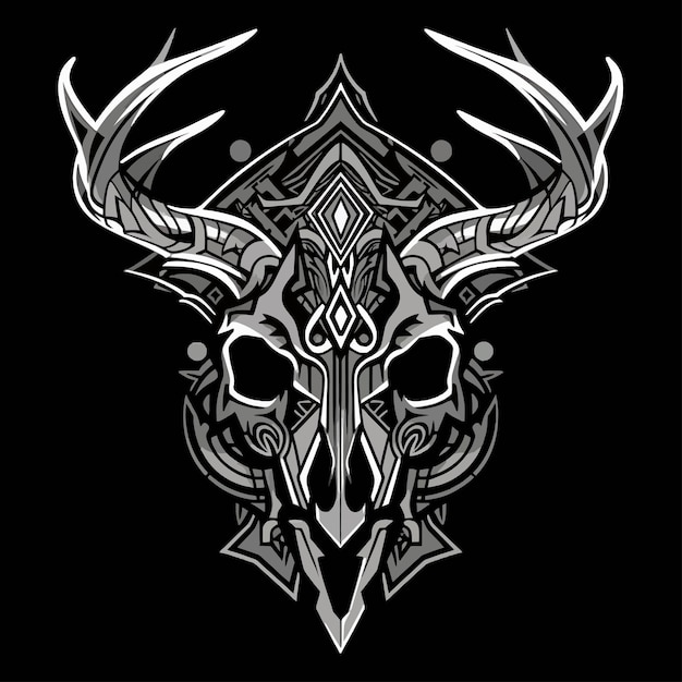 Shamans Skull Mask Vector Logo