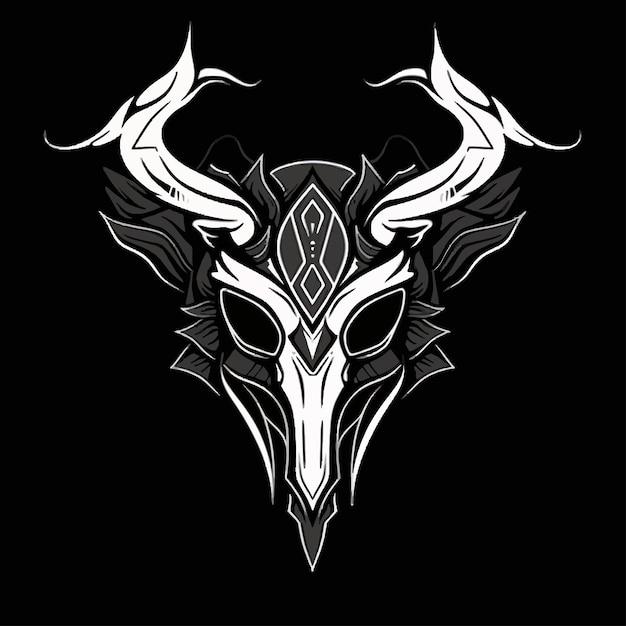 Shamans Skull Mask Vector Logo