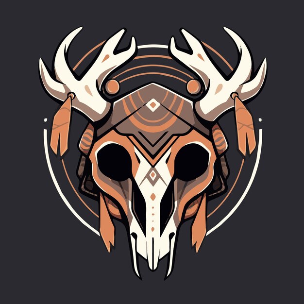 Shamans Skull Mask Vector Logo