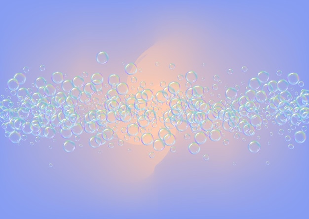 Shampoo bubbles on gradient background