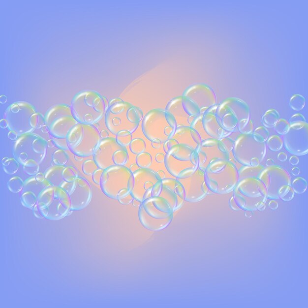 Shampoo bubbles on gradient background