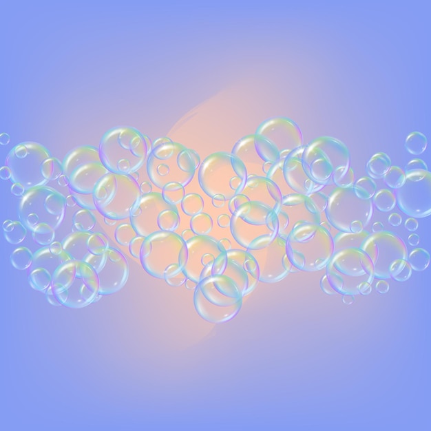 Shampoo bubbles on gradient background