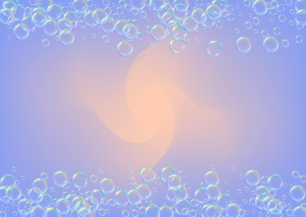 Shampoo bubbles on gradient background