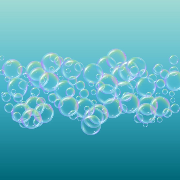 Shampoo bubbles on gradient background