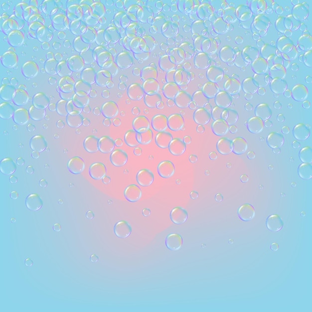 Shampoo bubbles on gradient background