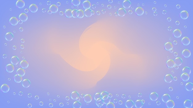 Shampoo bubbles on gradient background