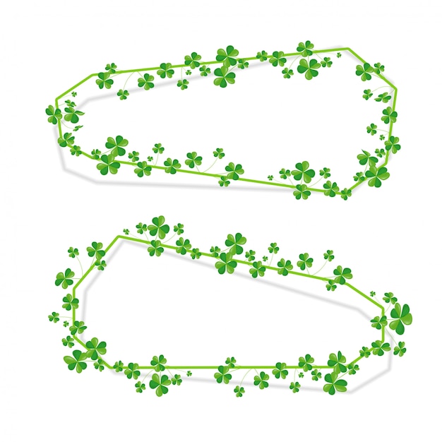 Vector shamrock banner with white background.