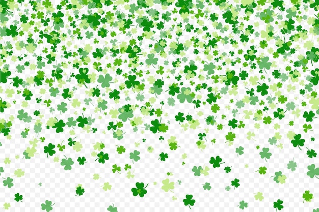 Vector shamrock or green clover leaves pattern background flat design vector illustration isolated