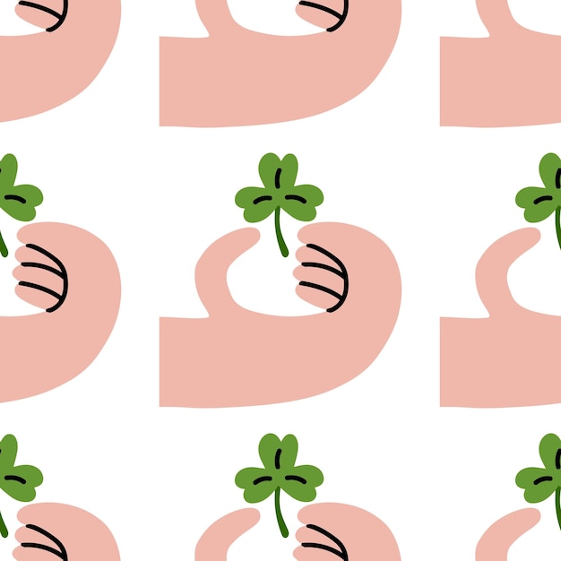 Shamrock in hand pattern for St Patricks Day