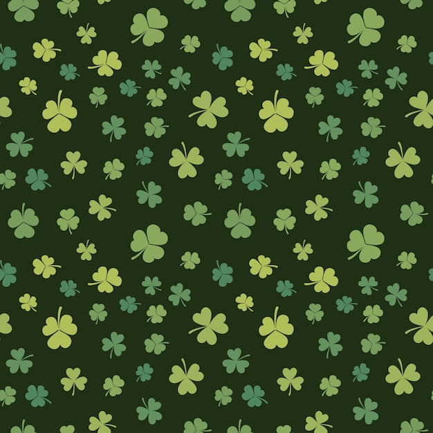 Shamrock seamless pattern Vector Patricks Day background