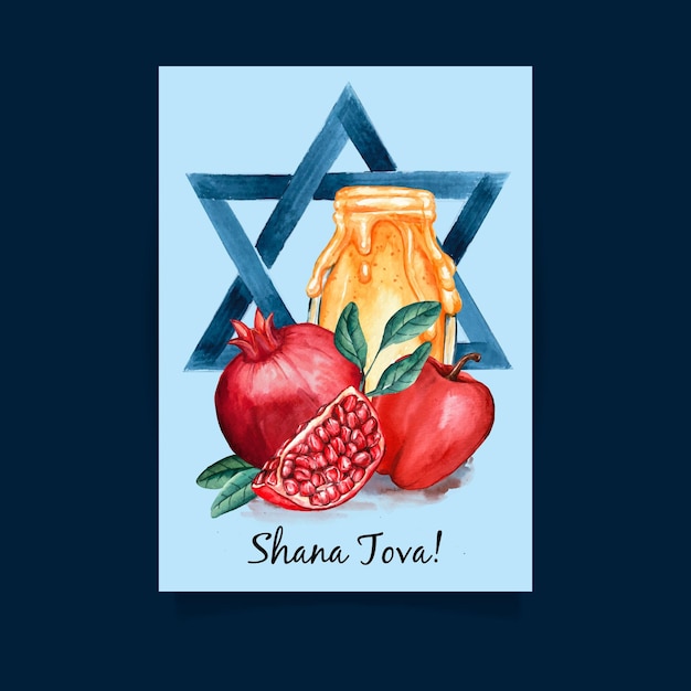 Concetto di biglietto di auguri shana tova