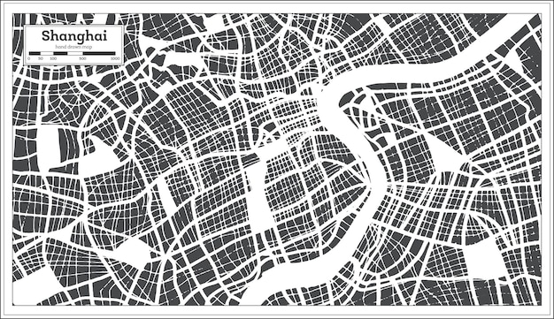 Mappa della città di shanghai in cina in stile retrò