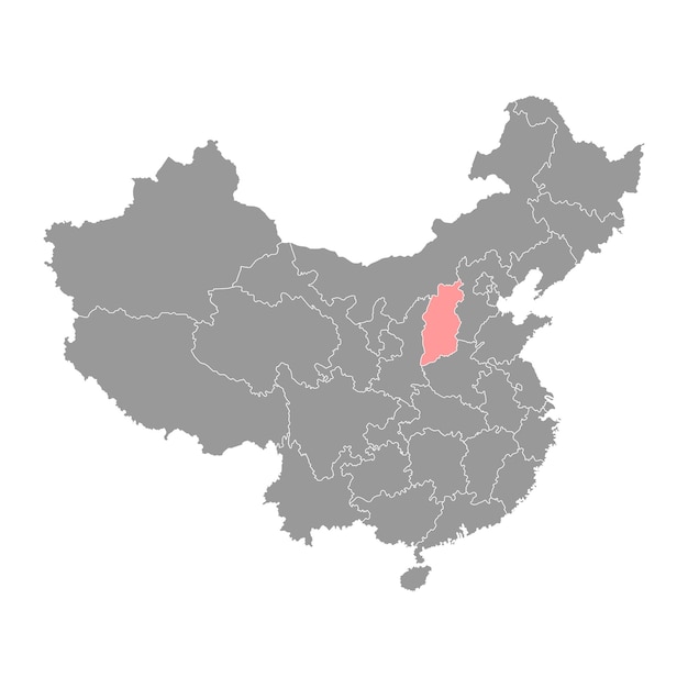 Shanxi provincie kaart administratieve afdelingen van China Vector illustratie