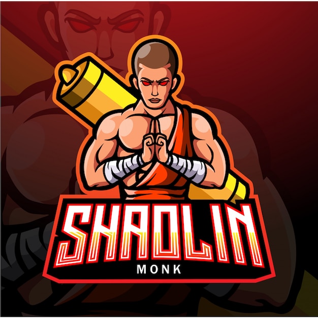 전자 스포츠 게임 로고를위한 Shaolin Esport 로고.