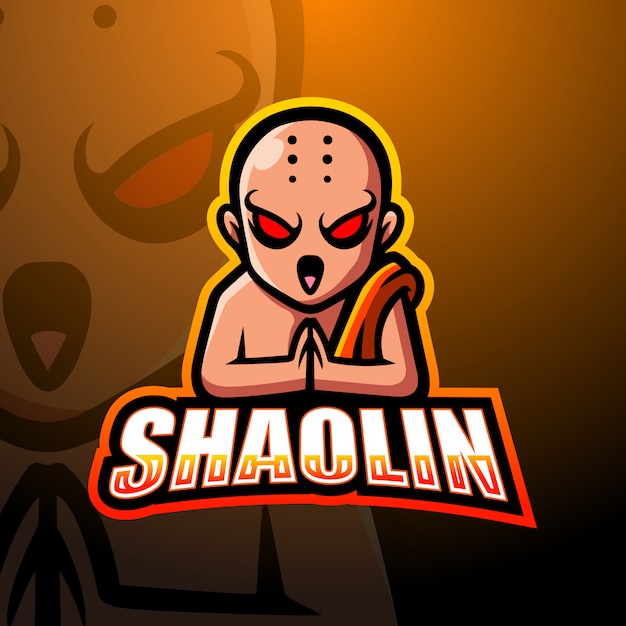 Shaolin талисман киберспорт логотип иллюстрации