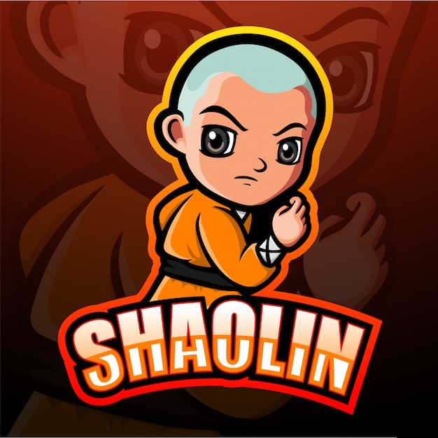 Shaolin mascotte esport illustratie
