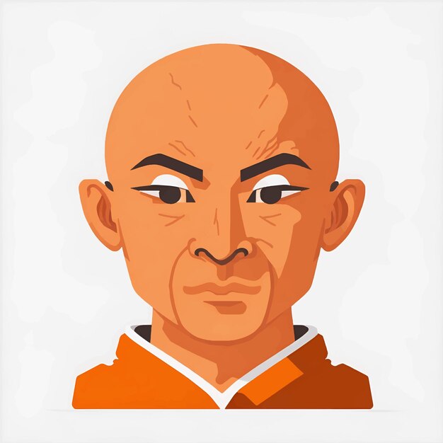 Shaolin monnik hoofd vectorillustratie