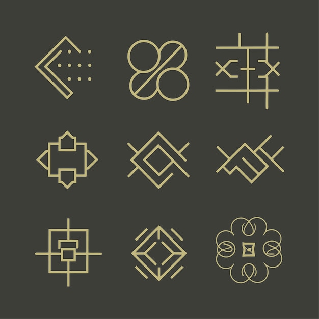 shape elements vector and logo design