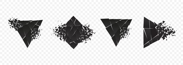 Vector shape explosion broken and shattered flat style design vector illustration