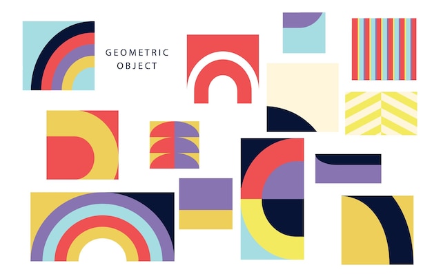 shape geometric element object with red violetblue color