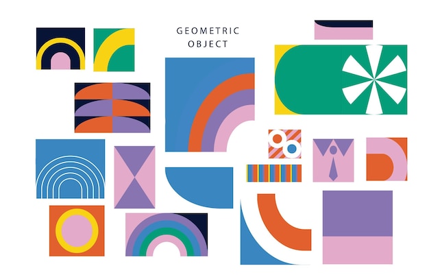 shape geometric element object with red violetblue color