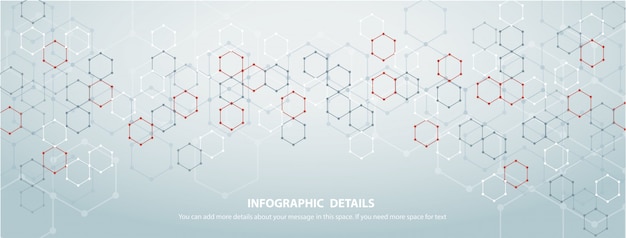 Vettore la forma del fondo di tecnologia dell'estratto di progettazione di massima di esagono