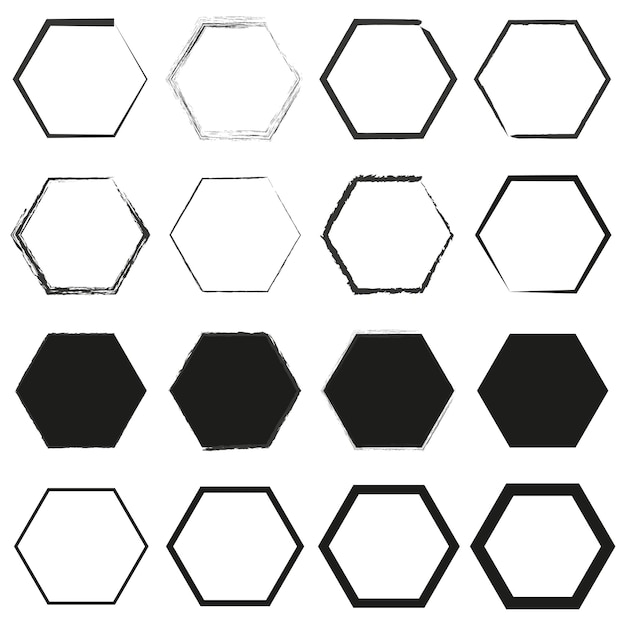 Набор шестиугольников формы. Векторная иллюстрация EPS 10. Изображение на складе.