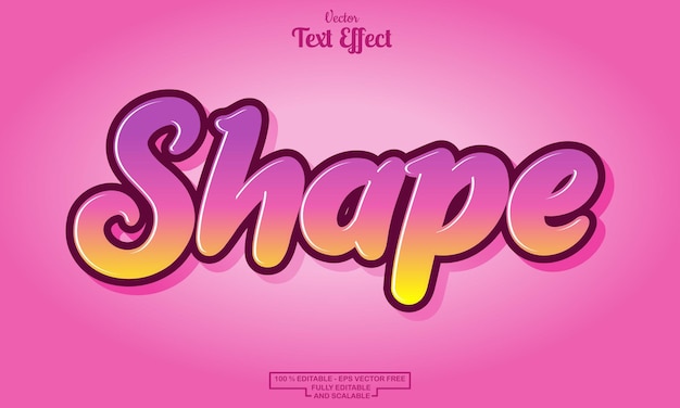 shape modern cartoon editable text effect design