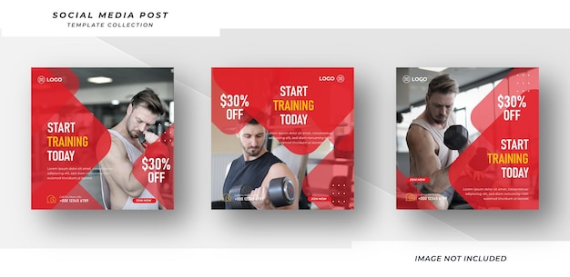 Shape perpect body fitness social media post template