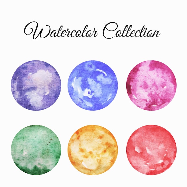 Shape round watercolor set illustration