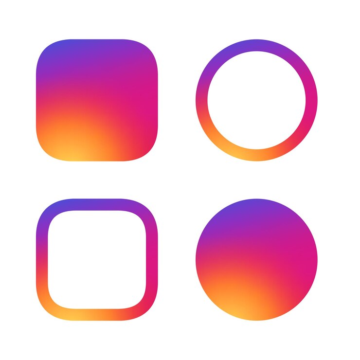 Vector shape set circle and square with smooth gradient. vector illustration
