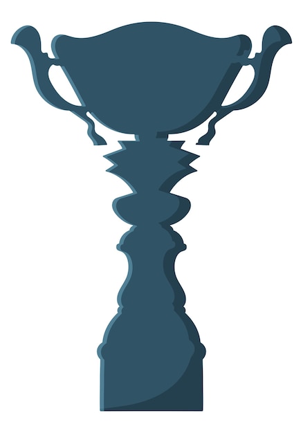 Shape of silhouette of sports realistic color cup trophy winner Watercolor outline trophy cup Vector