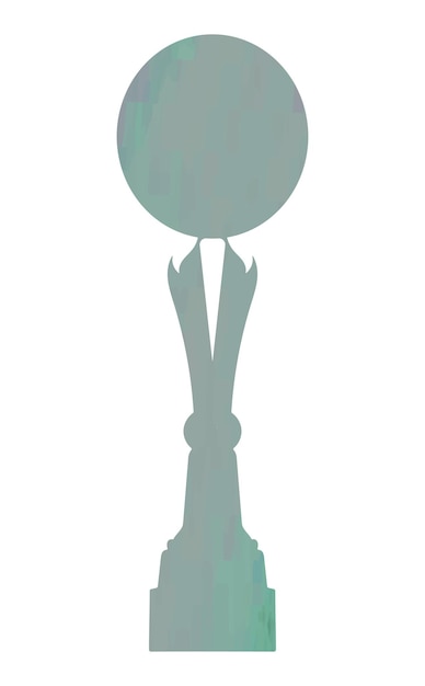 Shape of silhouette of sports realistic color cup trophy winner Watercolor outline trophy cup