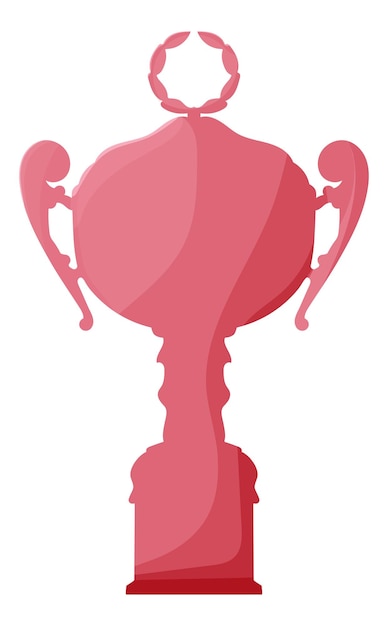 Shape of silhouette of sports realistic color cup trophy winner Watercolor outline trophy cup