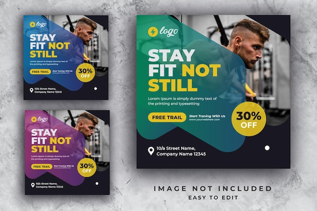 Shape your body square flyer or Instagram social media post template